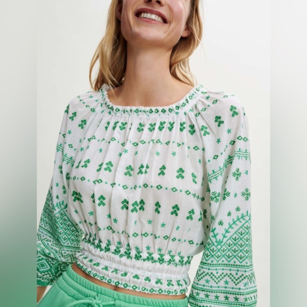 MAJE Fully embroidered cotton top. NWT